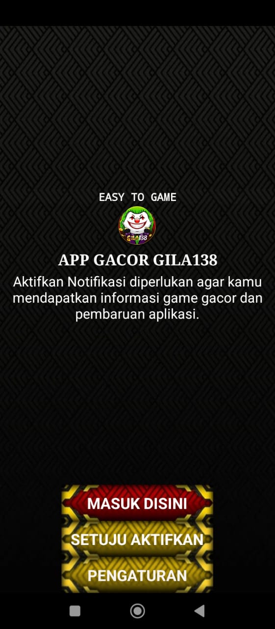 Halaman aplikasi meminta mengaktifkan notifikasi